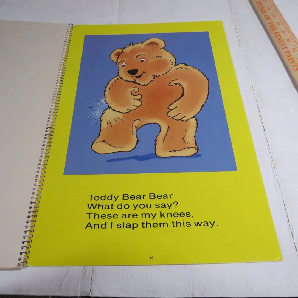 Teddy Bear Bear (2) BIG BOOKS (almost 2 feet tall) spiral wire binding Bears